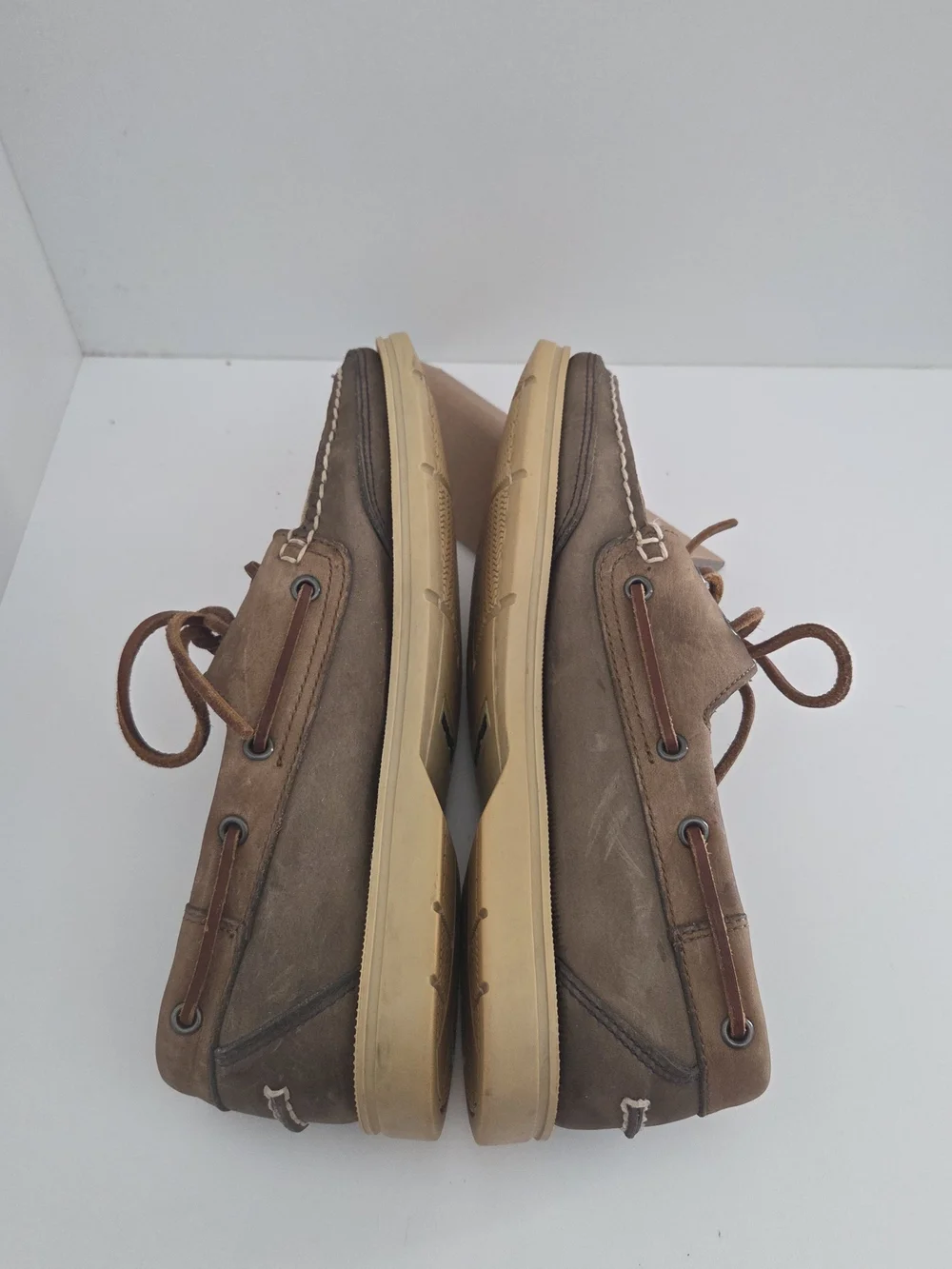Rockport Men’s Two-Tone Brown Leather Boat Shoes Size 7.5M